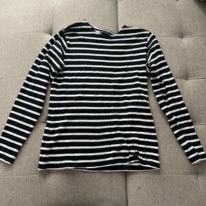 Hublot Navy and White Striped Long Sleeve Tee